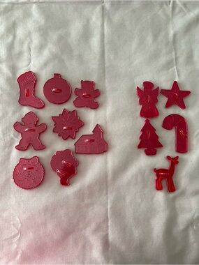 HRM Vintage Red Christmas Holiday Cookie Cutters 8 HRM and 5 Unbranded